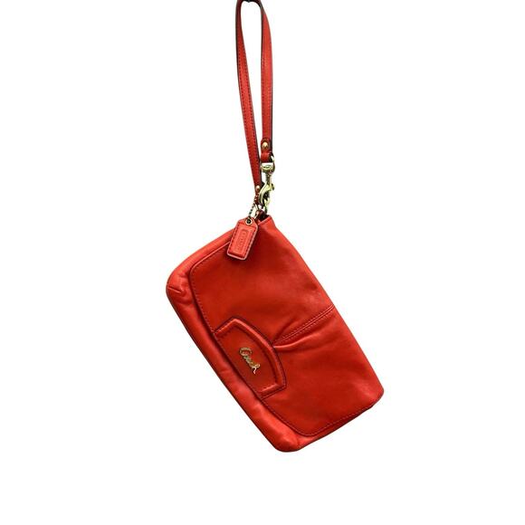 Coach Ashley Wallet Wristlet Clutch Red Leather - Picture 1 of 11
